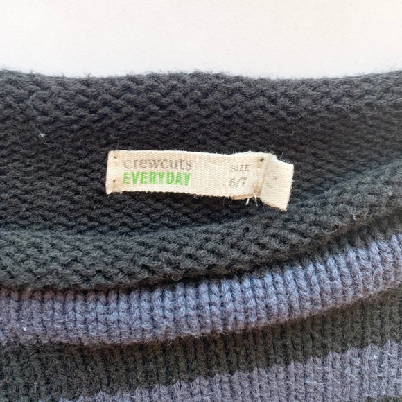 J . Crew Crewcuts Boys Long Sleeve Striped Sweater Navy Blue Sz 6/7 - Picture 5 of 6
